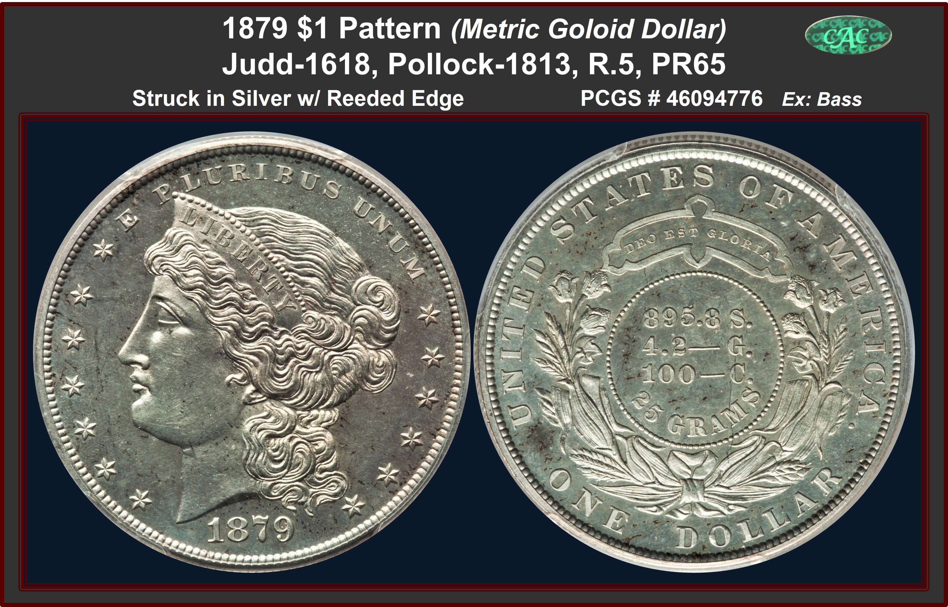 J-1618 Coin Details - 1$ (One Dollar) US Patterns